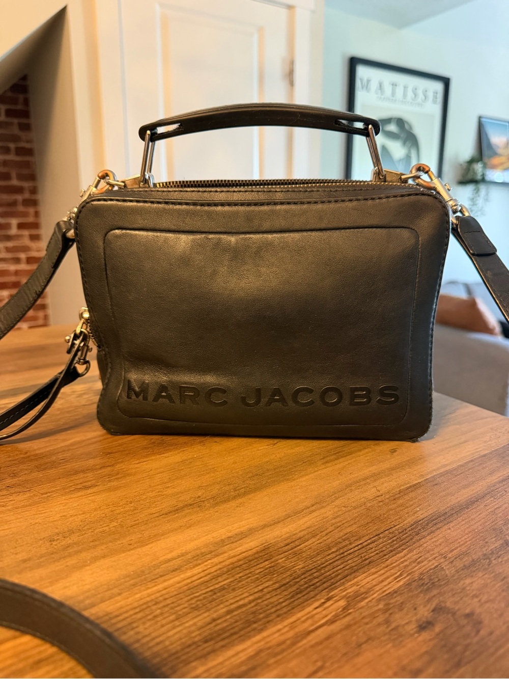 Marc Jacobs Black Leather Boxy Crossbody Bag